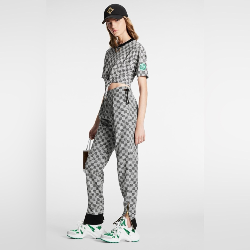 Louis Vuitton Gray Checkered Track Pants